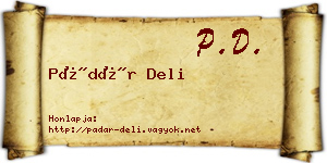 Pádár Deli névjegykártya