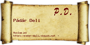 Pádár Deli névjegykártya